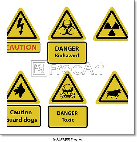 561x581 Free Art Print Of Caution And Hazard Signs Vector Freeart