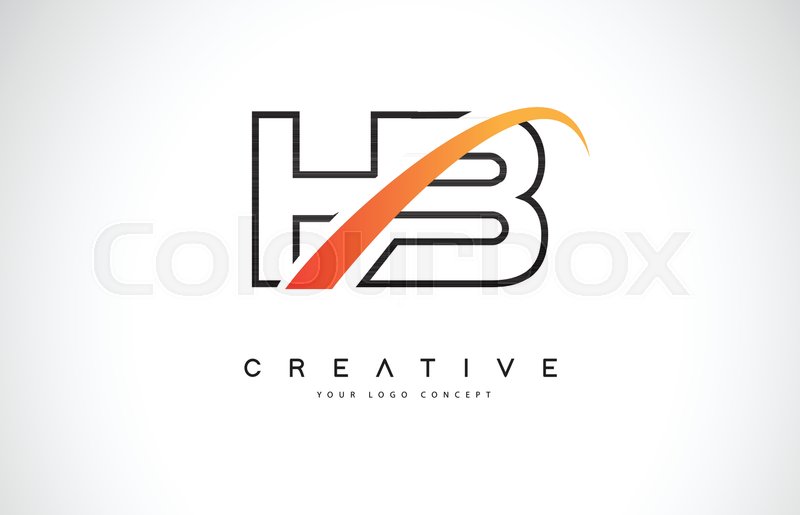 800x515 Hb H B Swoosh Letter Logo Design With Stock Vector Colourbox