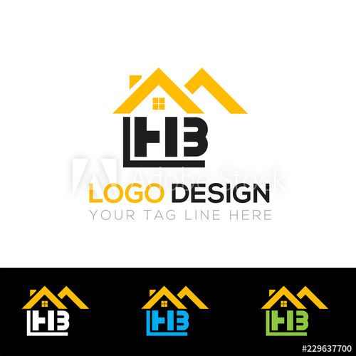 500x500 Hb Letter Home Shape Logo Vector Illustration
