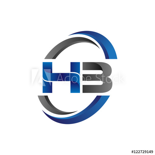 500x500 Simple Modern Initial Logo Vector Circle Swoosh Hb