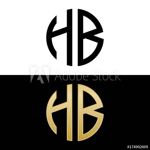 500x500 Hb Initial Logo Circle Shape Vector Black And Gold
