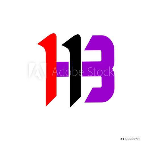 500x500 Initial Letter Hb Black Purple And Orange Color Logo Vector