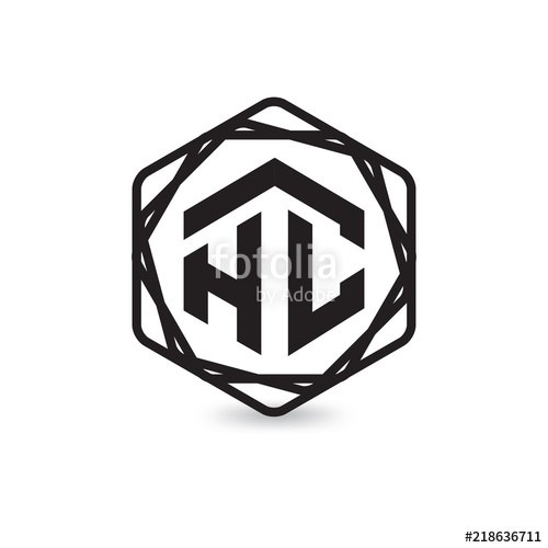 500x500 H C Initial Letter Hexagonal Logo Vector Stock Image And Royalty