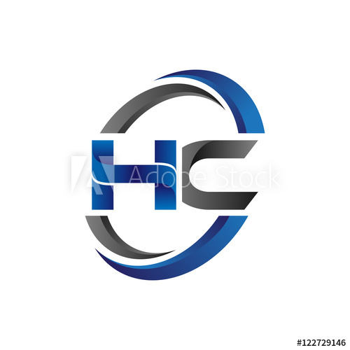 500x500 Simple Modern Initial Logo Vector Circle Swoosh Hc