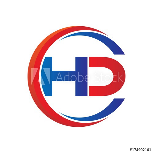 500x500 Hd Logo Vector Modern Initial Swoosh Circle Blue And Red