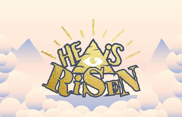 762x490 He Is Risen Typography Illustration Vector