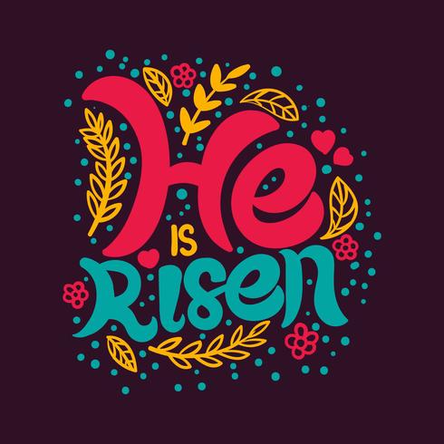 490x490 He Is Risen Typography Vector