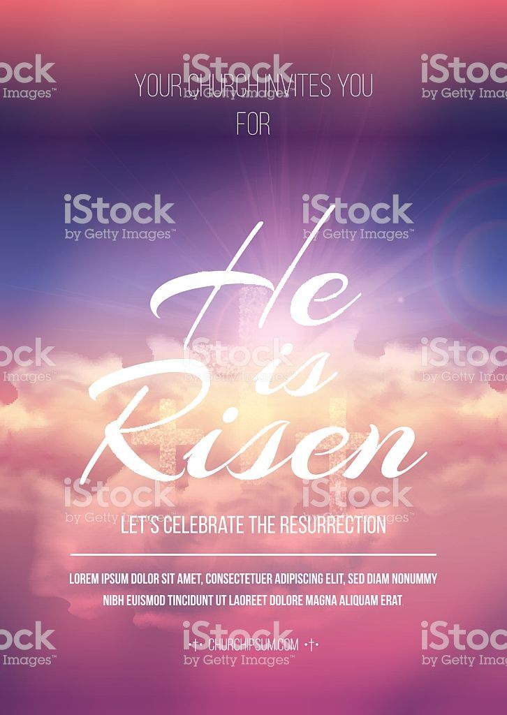 726x1024 He Is Risen, Vector Easter Religious Poster Template
