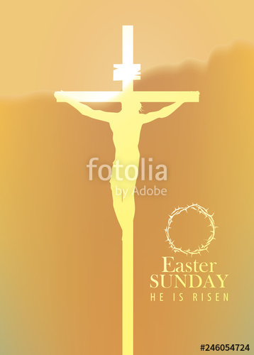 358x500 Vector Illustration On A Religious Theme With A Silhouette