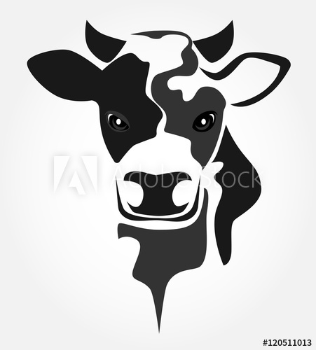 Cow Head Icon Vector Stylized Cow Face Simple Design 451x500 Cow Head Icon Vector Stylized Cow Face Simple Design