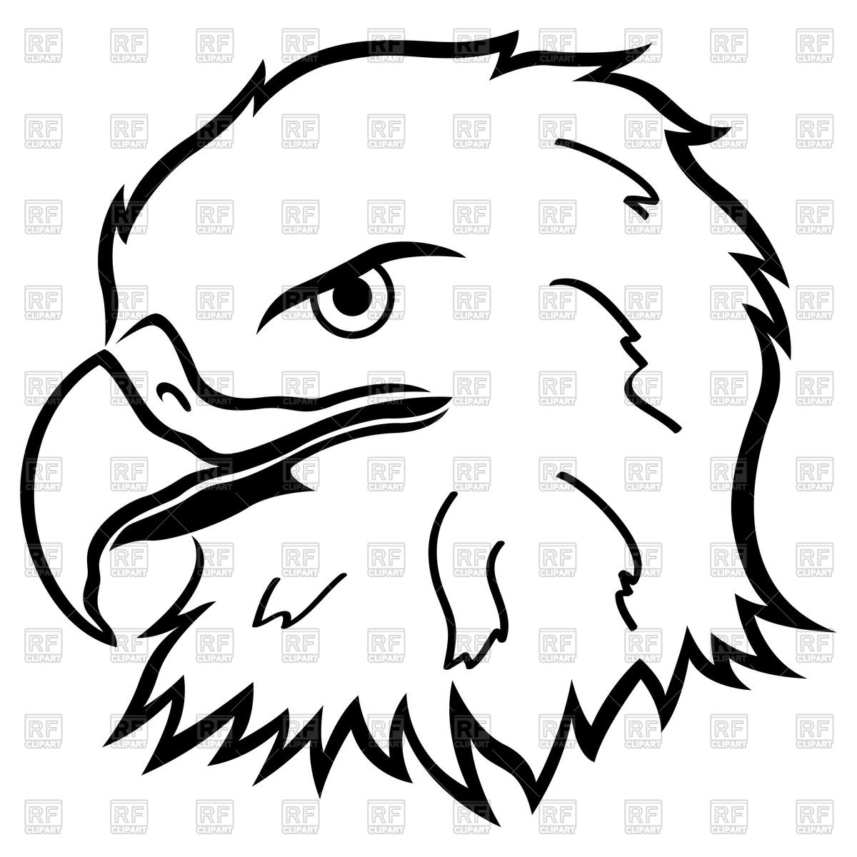 1200x1200 Head Of Eagle, Outline Vector Image Of Plants And Animals