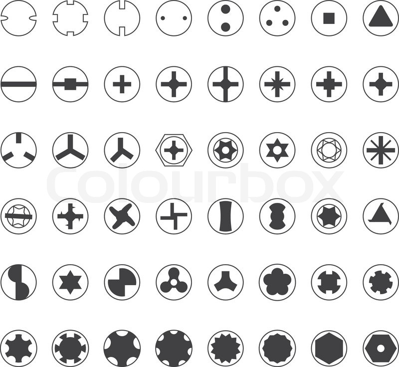 800x736 Vector Dark Grey Screw Heads Top View Stock Vector Colourbox