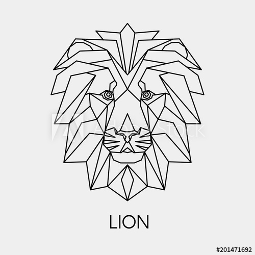 500x500 Vector Illustration Abstract Polygon The Head Of A Lion