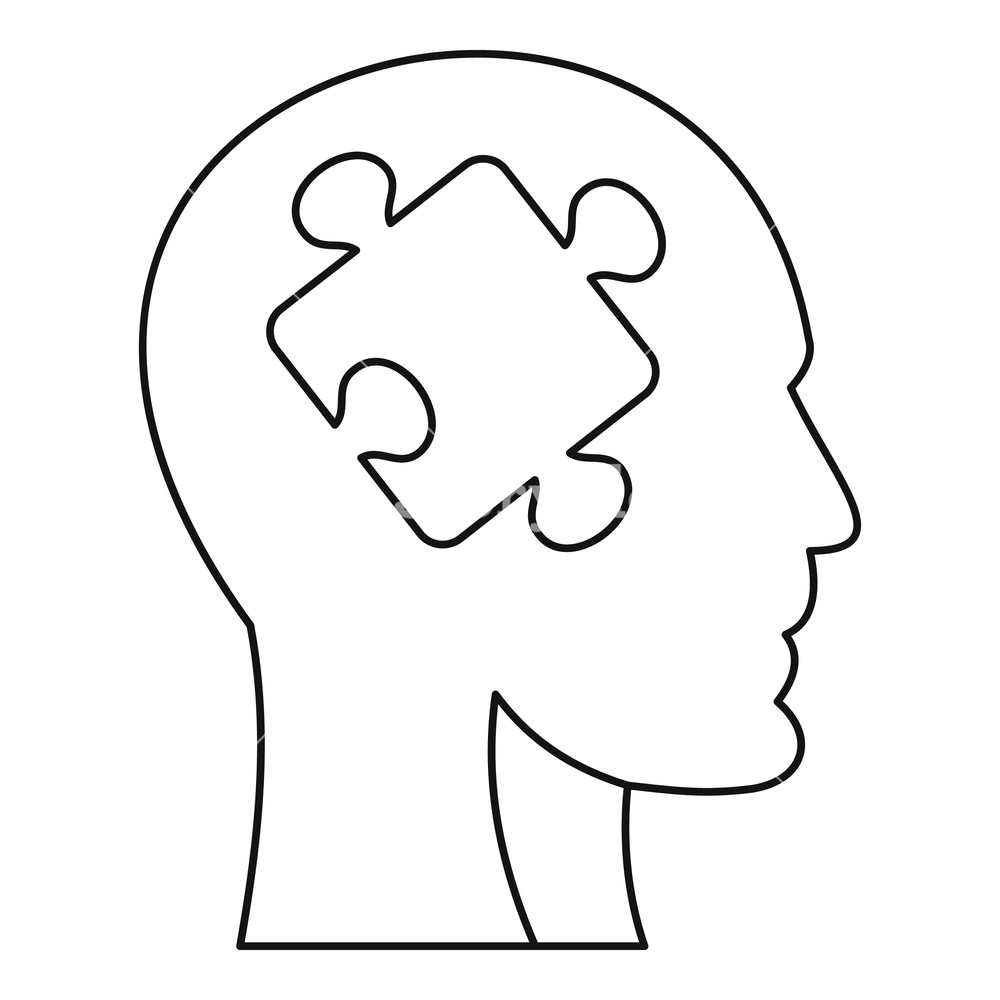 Man Head Silhouette With Puzzle Piece Icon Outline Illustration 1000x1000 Man Head Silhouette With Puzzle Piece Icon Outline Illustration