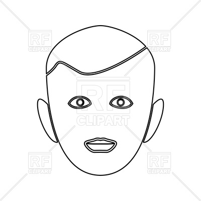 Robot Face Outline, Head Line Art Vector Image Of People 400x400 Robot Face Outline, Head Line Art Vector Image Of People