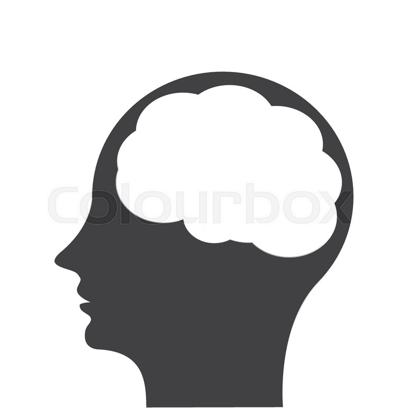 800x800 Flat Design Head Profile Witn Brain Stock Vector Colourbox