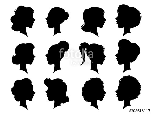 500x375 Adult And Young Womans Vintage Side Faces Silhouette Woman Face