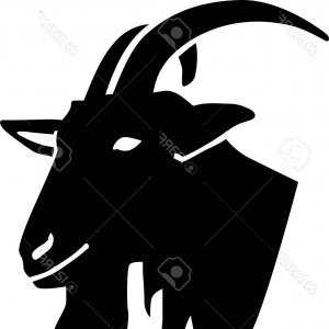 300x300 Silhouette Of Goat Head In Profile Vector Clipart Wallkeeper