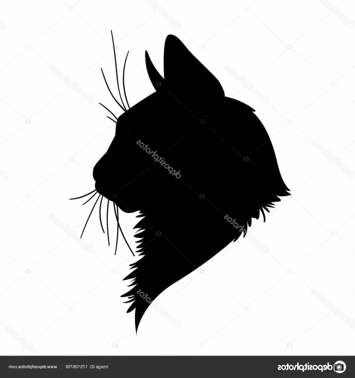 1155x1228 Stock Illustration Cat Head Silhouette Vector Illustration Soidergi
