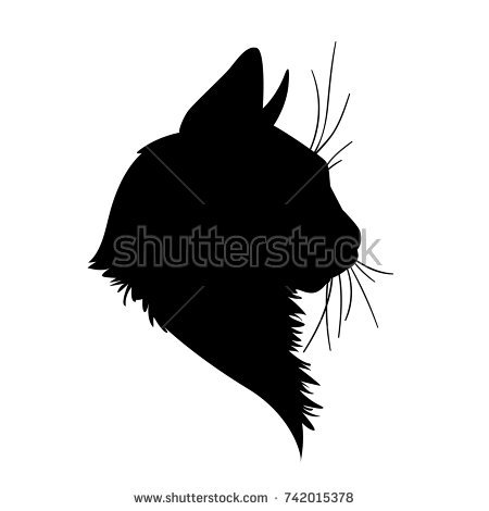 450x470 Cat Head Profile Silhouette