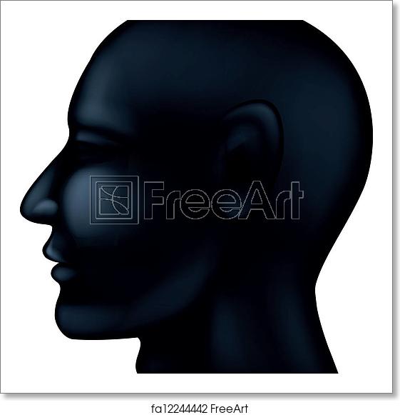 561x581 Free Art Print Of Human Head Silhouette Vector Illustration