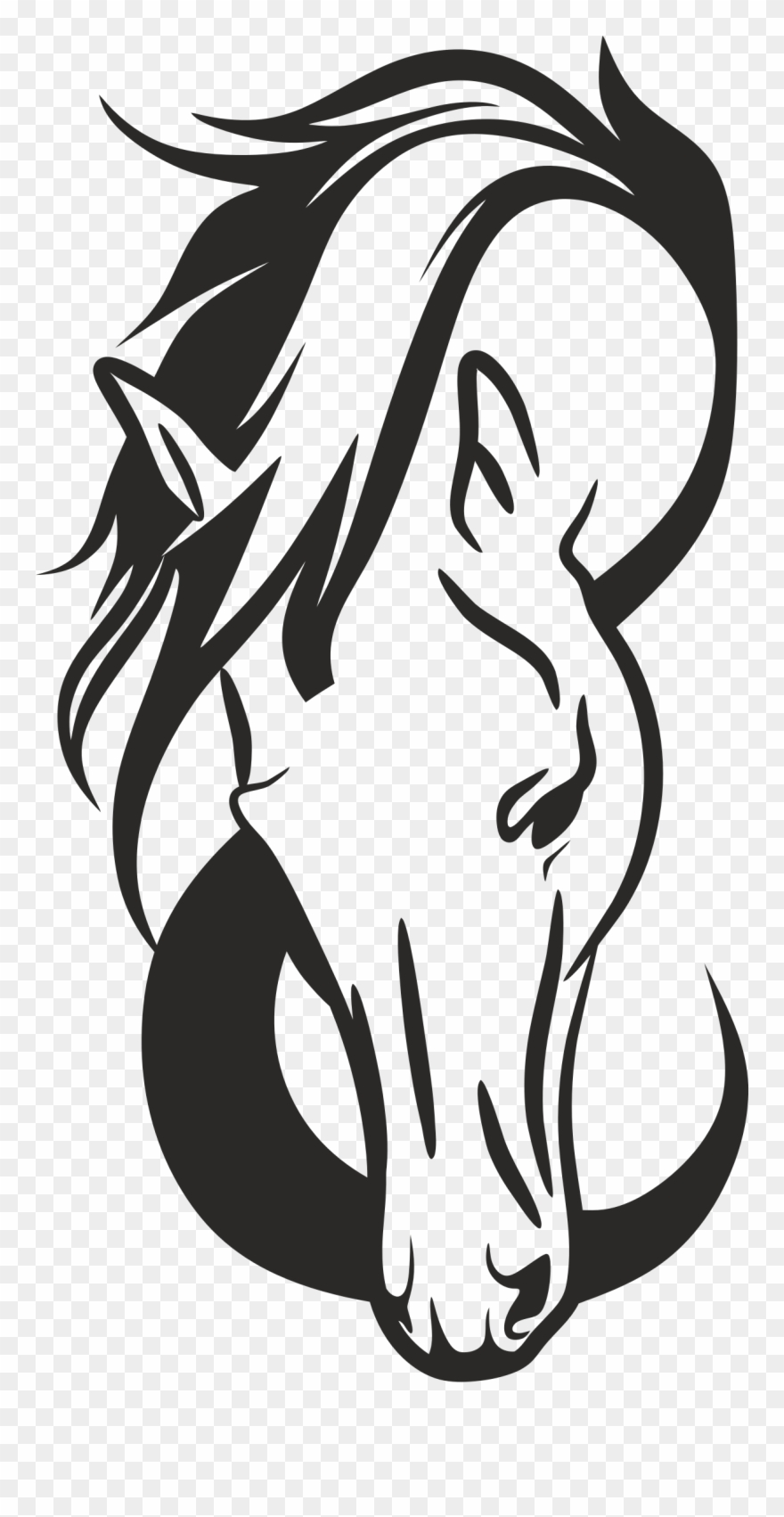 880x1702 Horse Head Silhouette Icons Png