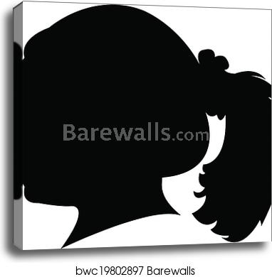 382x390 A Girl Head Silhouette Vector Canvas Print Barewalls Posters