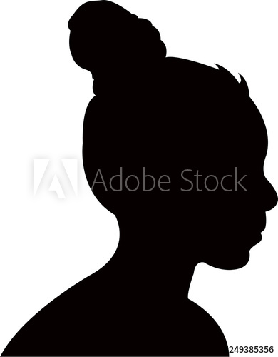 390x500 A Girl Head Silhouette Vector