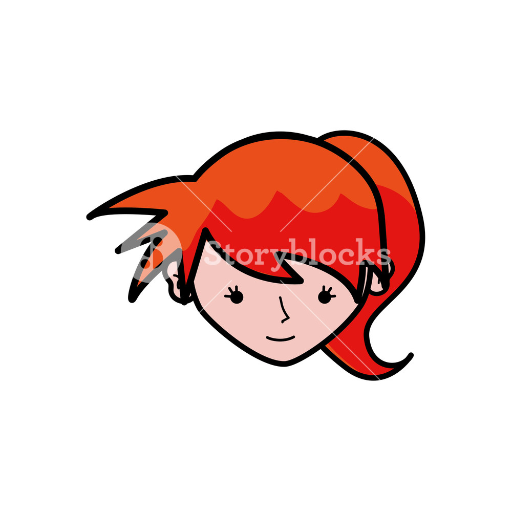 Avatar Girl Head With Tail Hair Vector Illustration Royalty Free 1000x1000 Avatar Girl Head With Tail Hair Vector Illustration Royalty Free