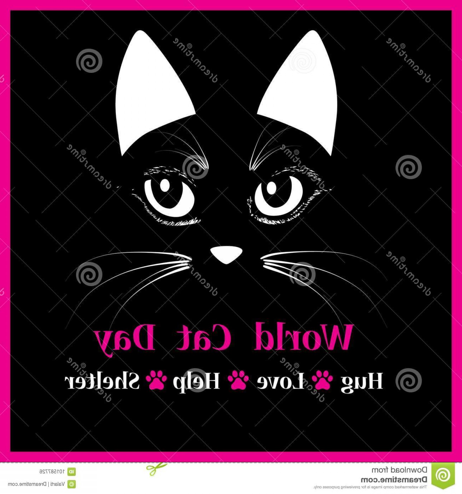 Cat Head Vector Animal Illustration World Cat Day Background Text 1560x1668 Cat Head Vector Animal Illustration World Cat Day Background Text