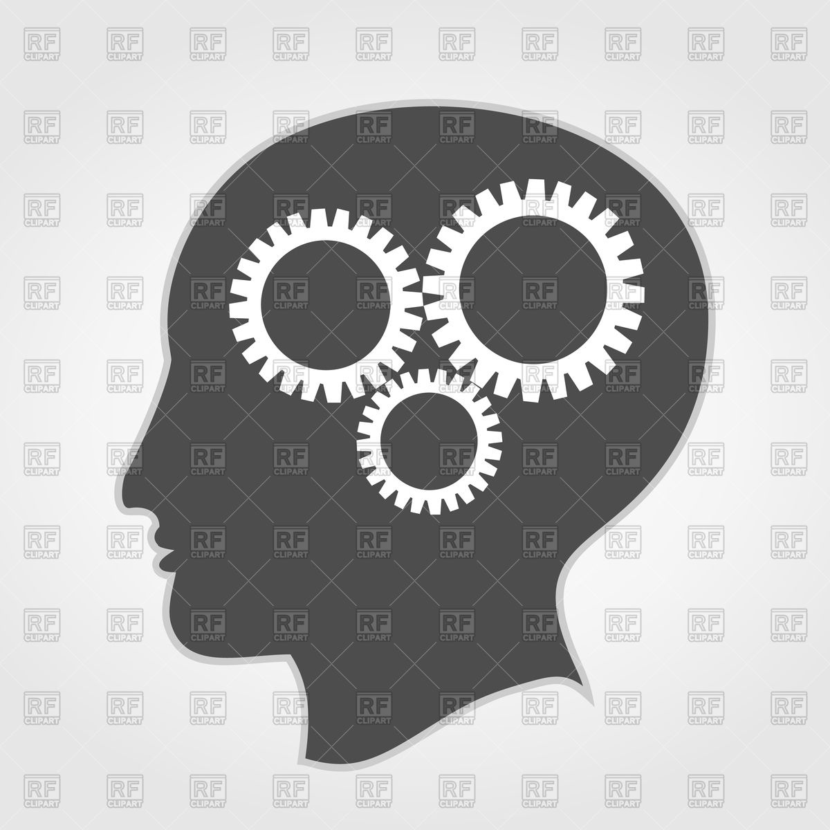 1200x1200 Gear Wheels Icons In Head Vector Image Of People