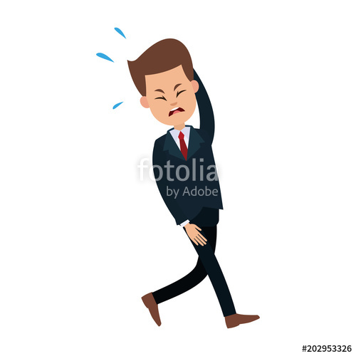 500x500 Businessman With Headache Vector Illustration Graphic Design