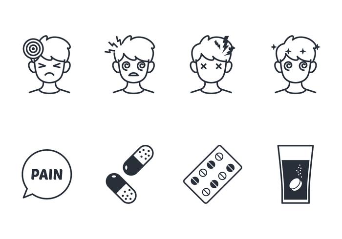 700x490 Headache Line Icon Set