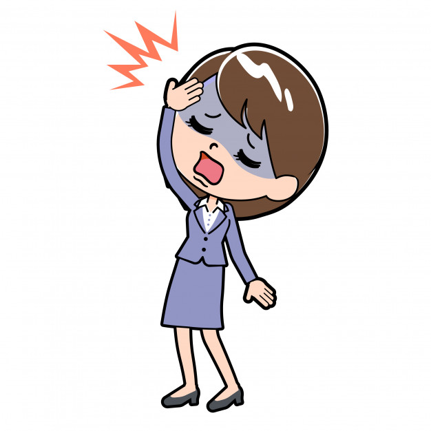 626x626 Out Line Business Woman Headache Vector Premium Download