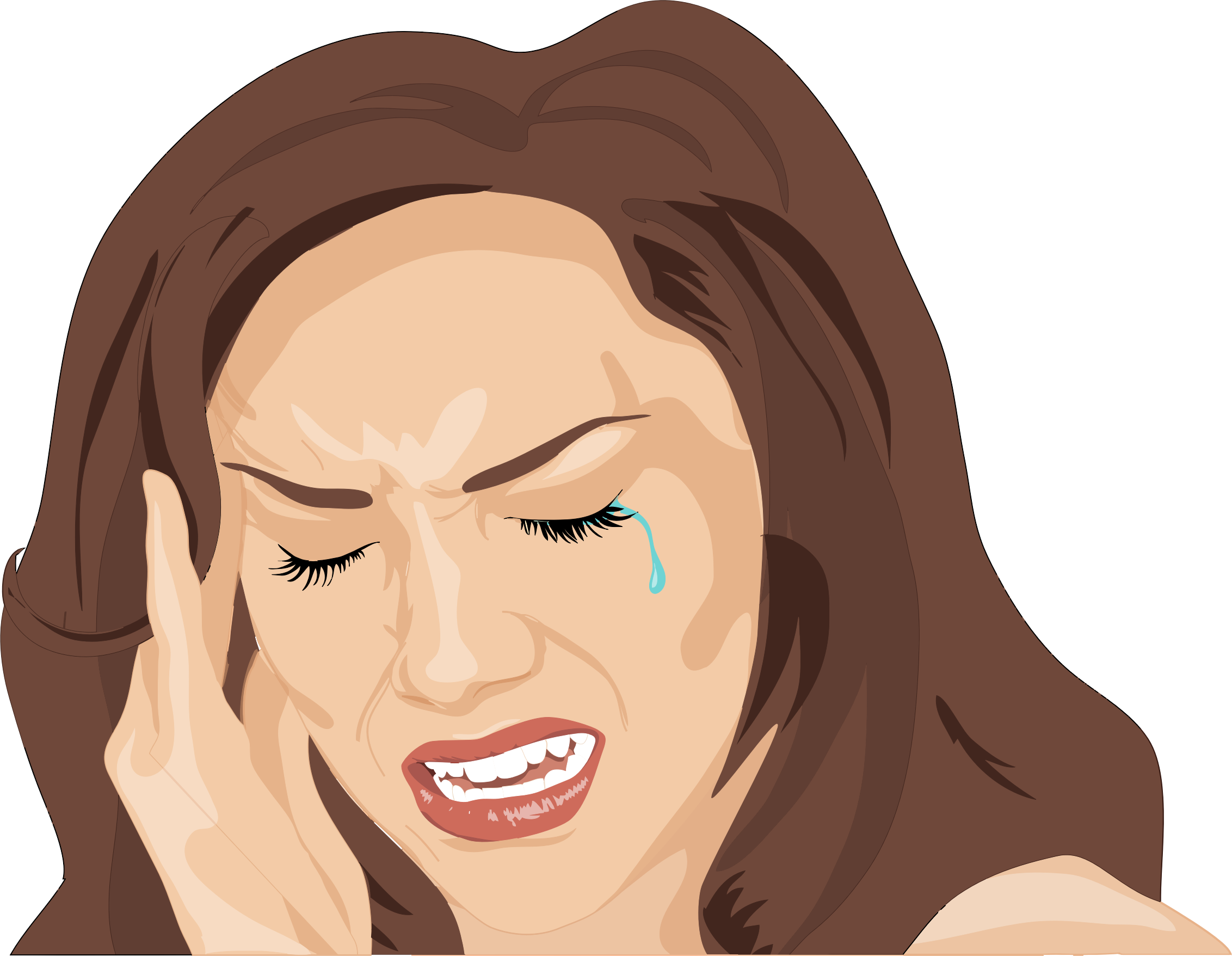 2264x1756 Woman Having Major Headache Vector Clipart Image