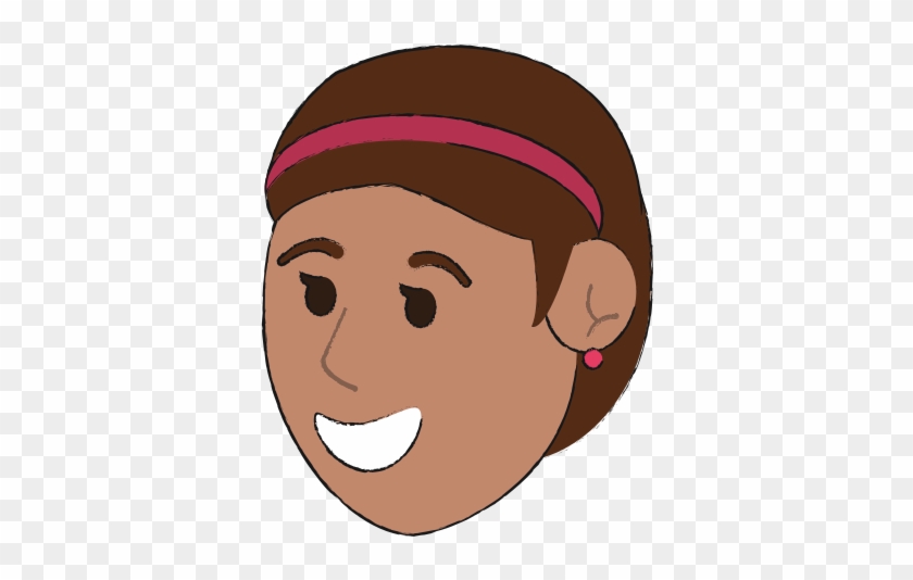 840x534 Happy Smiling Woman Wearing Headband Vector Icon Illustration
