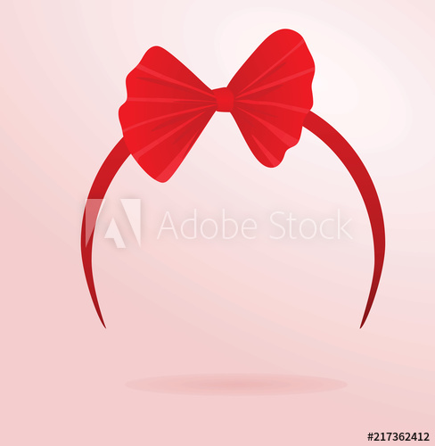488x500 Red Bow Headband Vector Illustration