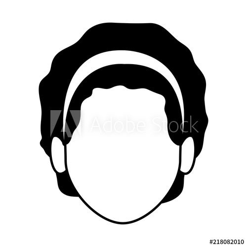 500x500 Woman Faceless With Headband Vector Illustration Graphic Design