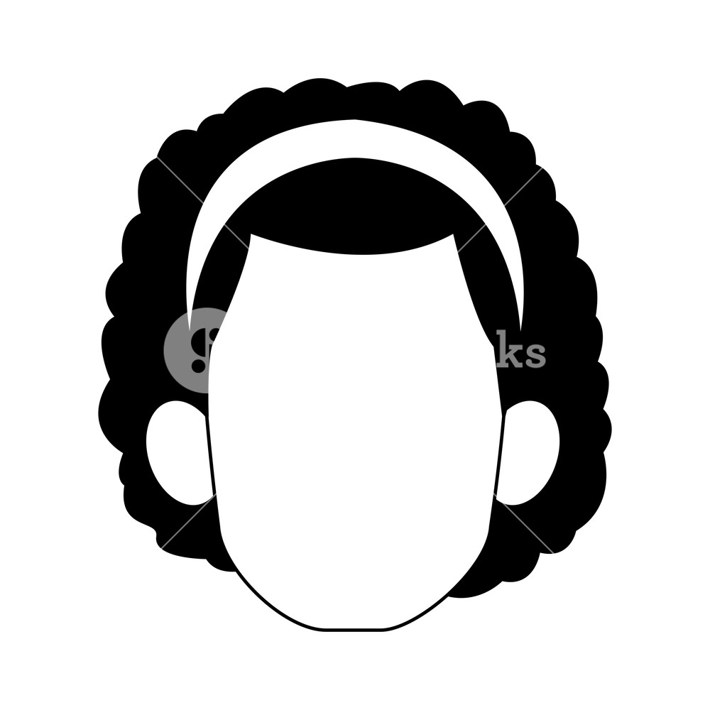 1000x1000 Woman With Headband Faceless Head Vector Illustration Graphic