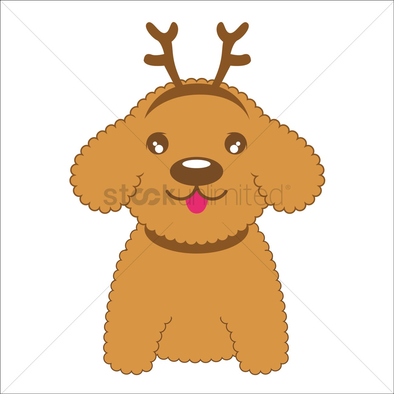 1300x1300 Dog With Headband Vector Image