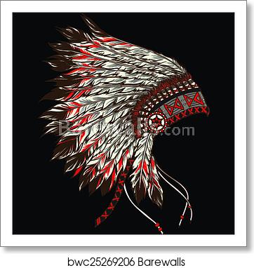 Native American Indian Chief Headdress Vector Illustration On B 362x382 Native American Indian Chief Headdress Vector Illustration On B