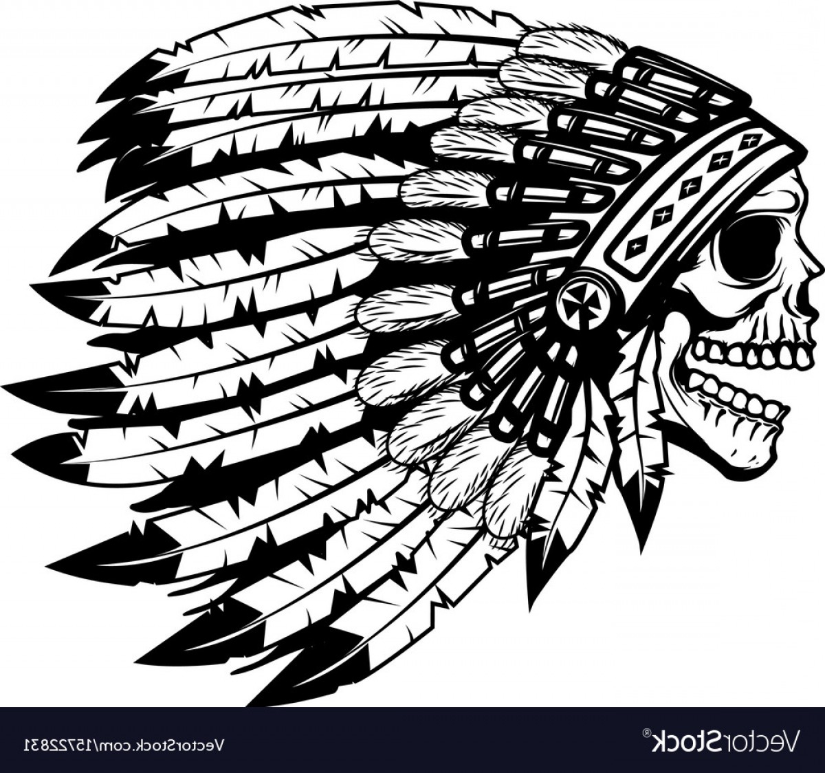Skull In Native American Indian Chief Headdress Vector Soidergi 1200x1124 Skull In Native American Indian Chief Headdress Vector Soidergi