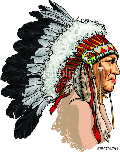 Detailed, Hand Drawn, Native American Sitting Bull Vector Portrait 395x500 Detailed, Hand Drawn, Native American Sitting Bull Vector Portrait