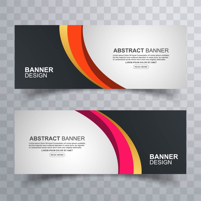 640x640 Two Wavy Web Banners Header Vector Design Template For Free