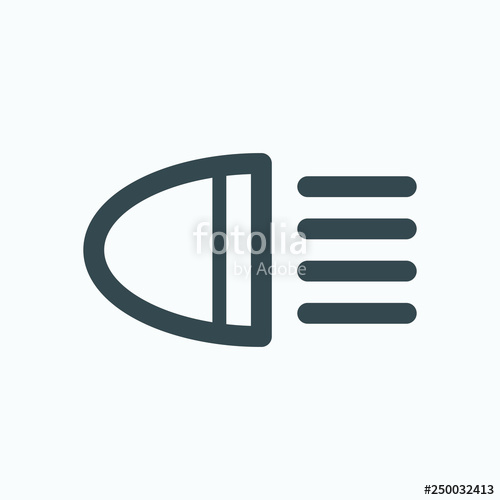 500x500 Headlight Icon, Car Light Vector Icon Stock Image And Royalty