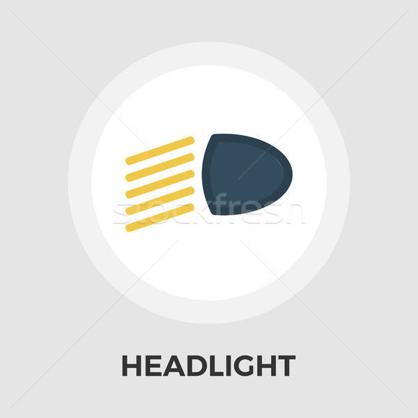600x600 Headlight Vector Flat Icon Vector Illustration Oleksii Afanasiev