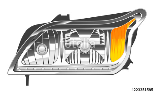 500x300 Car Headlight Stock Image And Royalty Free Vector