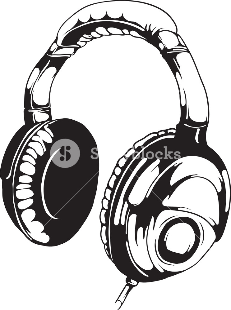 743x1000 Vector Headphones Royalty Free Stock Image