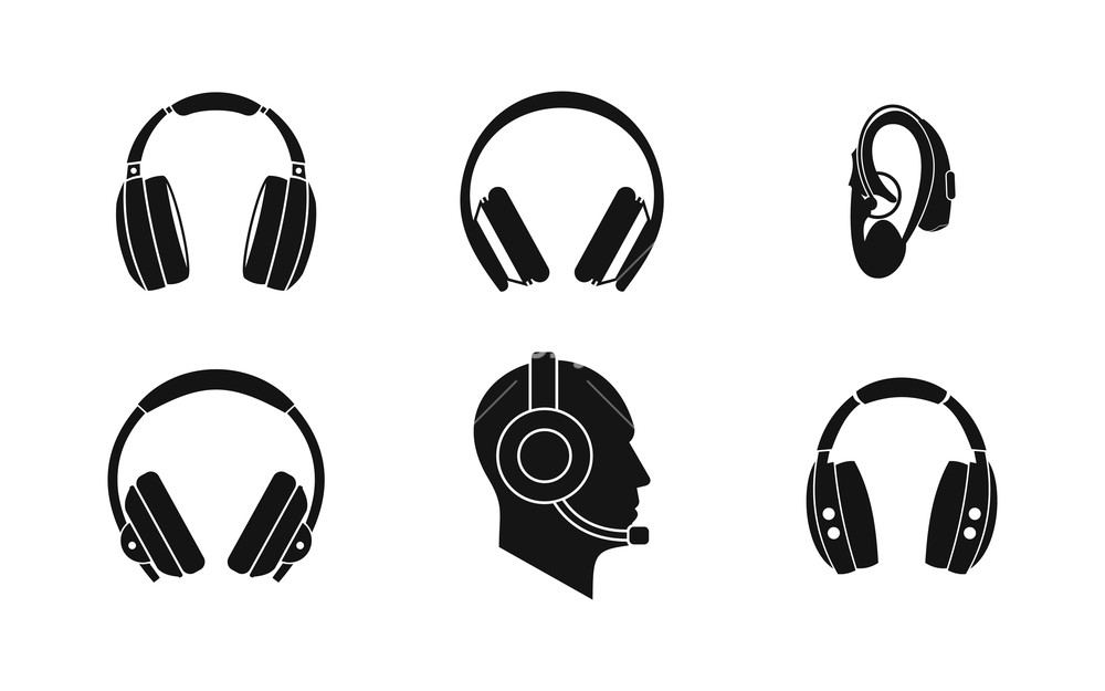 1000x625 Headphones Icon Set Simple Set Of Headphones Vector Icons For Web