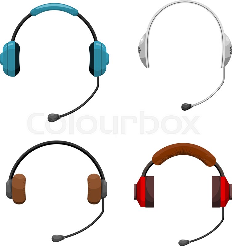 753x800 Set Of Icons For The Headset Cartoon Stock Vector Colourbox